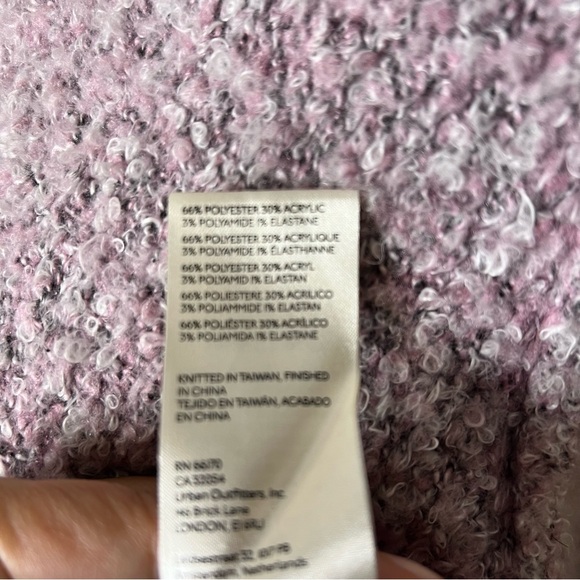 EUC Free People Pink Purple Dip Dye Ombre Crew Neck Sweater Bell Sleeves Sz S - Picture 7 of 7